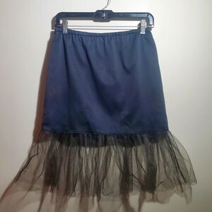 Black Tulle Skirt Retro Half-Slip, Tutu, Skirt Extender, Woman's Size 2